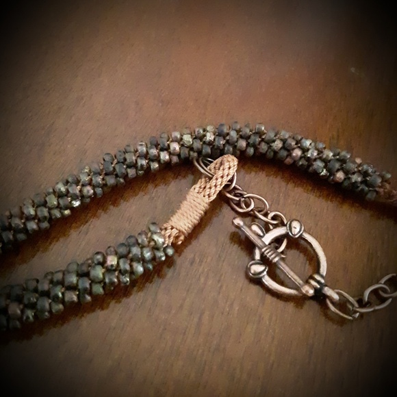 Southwest Bead Kumihimo Necklace Copper Turquoise - Picture 5 of 8